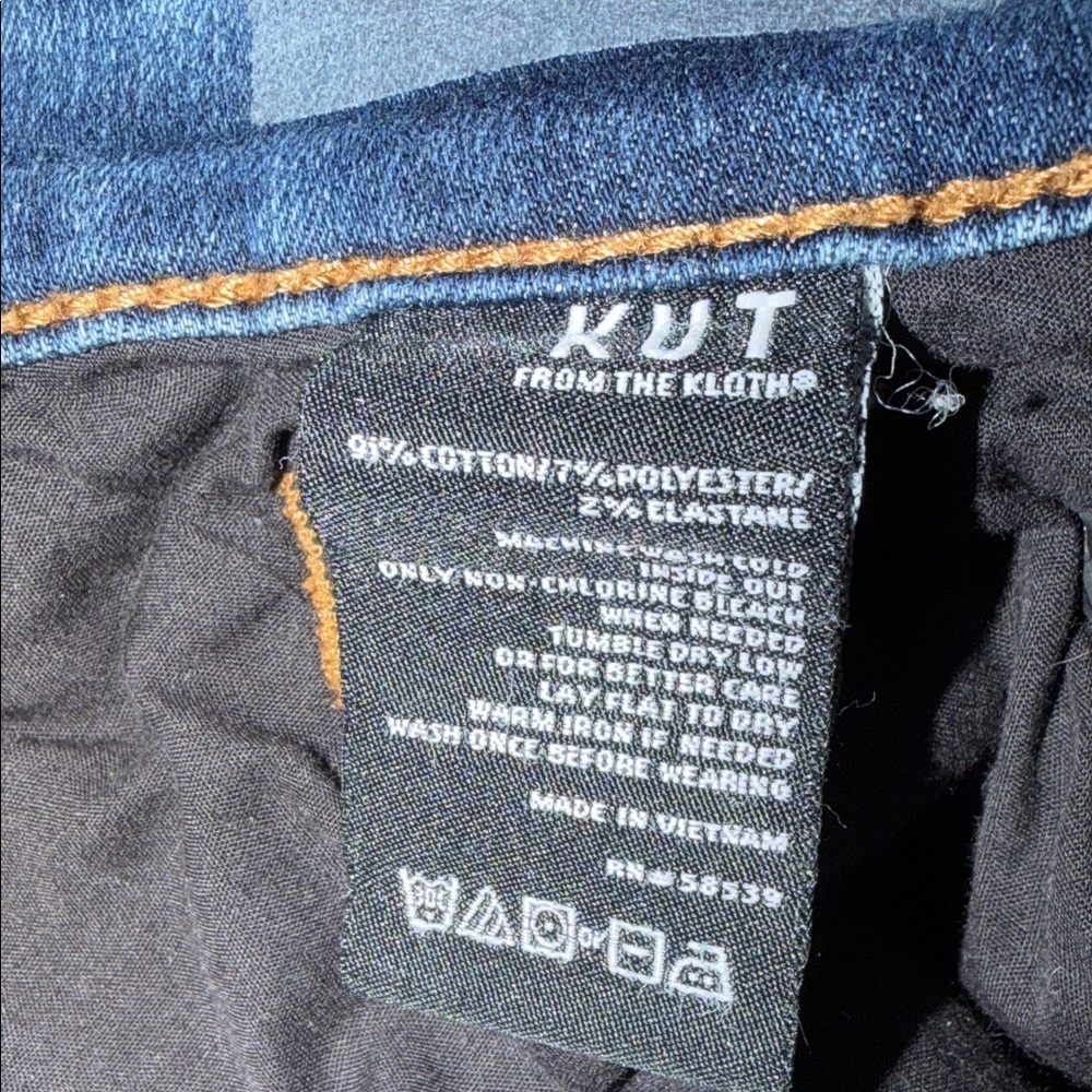 Kut from the Kloth Blue Straight Leg Women's Jeans - Picture 11 of 15